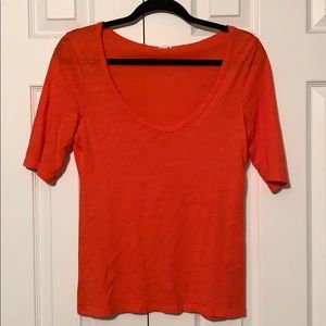 Red-orange Jcrew scoop neck tee